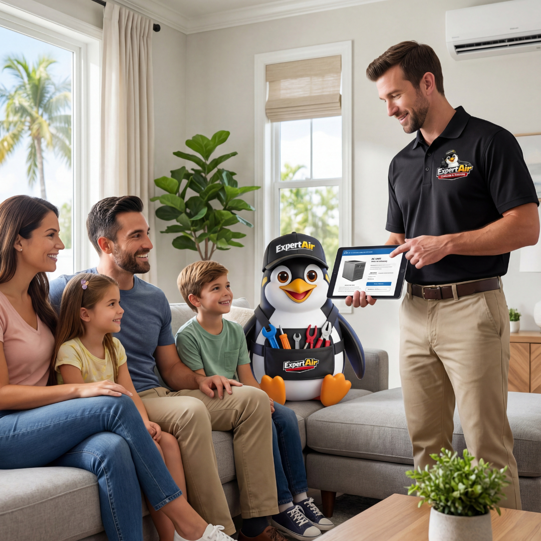 Expert Air Cooling & Heating technician providing same-day AC repair at a Florida home.